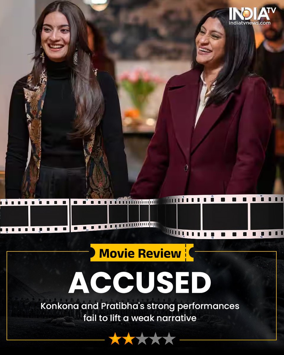 indiatv's tweet image. Accused Movie Review: Konkona Sensharma, Pratibha Ranta's strong performances fail to lift a weak narrative

Read full review here:
tinyurl.com/5n6hjs59

#accused #moviereview #konkanasensharma #pratibharanta