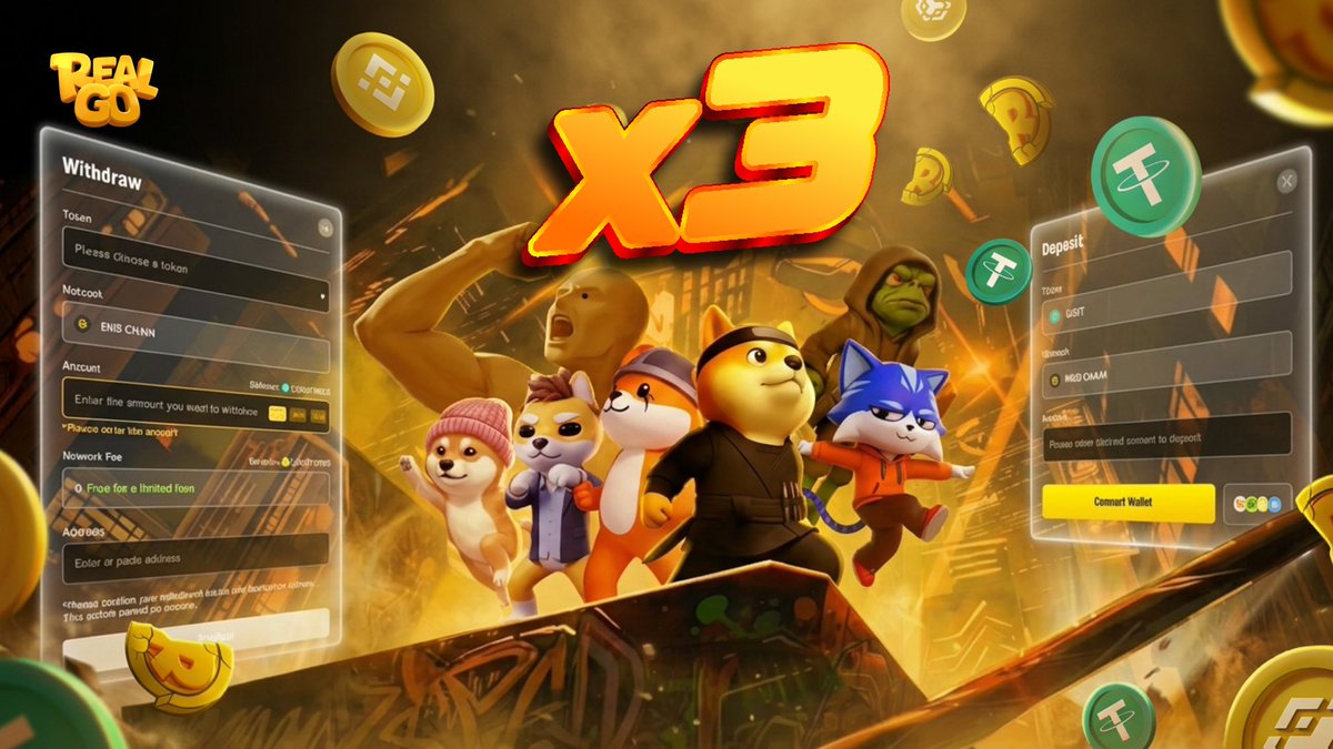 🚀 HUGE REWARDS ALERT!

Effective immediately, ALL Web3 wallet transactions on the RealGo dApp (payments, deposits &amp; withdrawals) will receive a massive 3X Points Multiplier! 🔥

Time to stack those points!
More points = Bigger surprises ahead

🎁 $DOGE GIVEAWAY 🎁
10 lucky