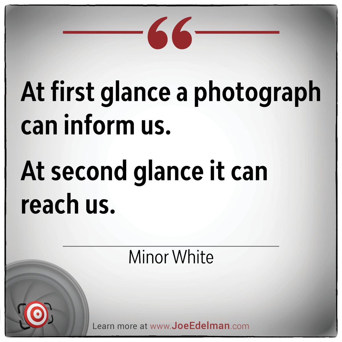 📸 PHOTO QUOTE OF THE DAY

👉🏻 👉🏻 Learn more about Minor White at joeedelman.com/minor-white

#photography #photographyquotes #quoteoftheday #photoquote #photoquotes #photographywisdom