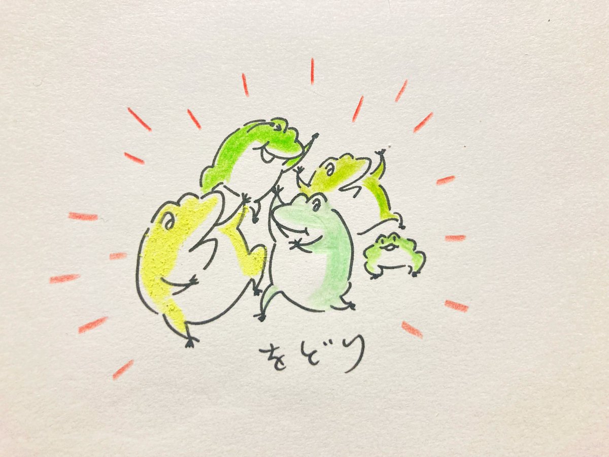 「目が疲れたので落書きをアナログでしようと思って小さく描いたら目が疲れたので次はで」|anzutann春🐸のイラスト
