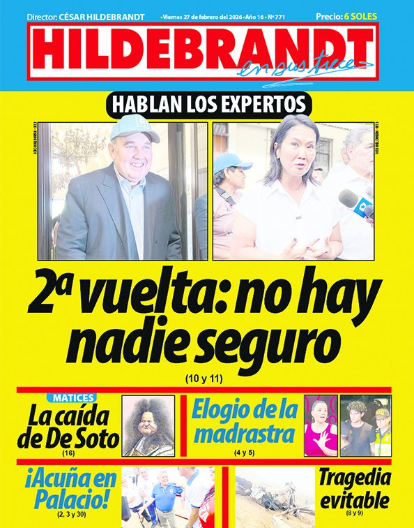 La edición 771 de #Hildebrandt <a href="/ensustrece/">Semanario Hildebrandt en sus trece</a> ya está en las calles y en la web hildebrandtensustrece.com.