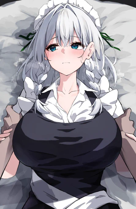 まずメイド長を押し倒します。 #東方Project