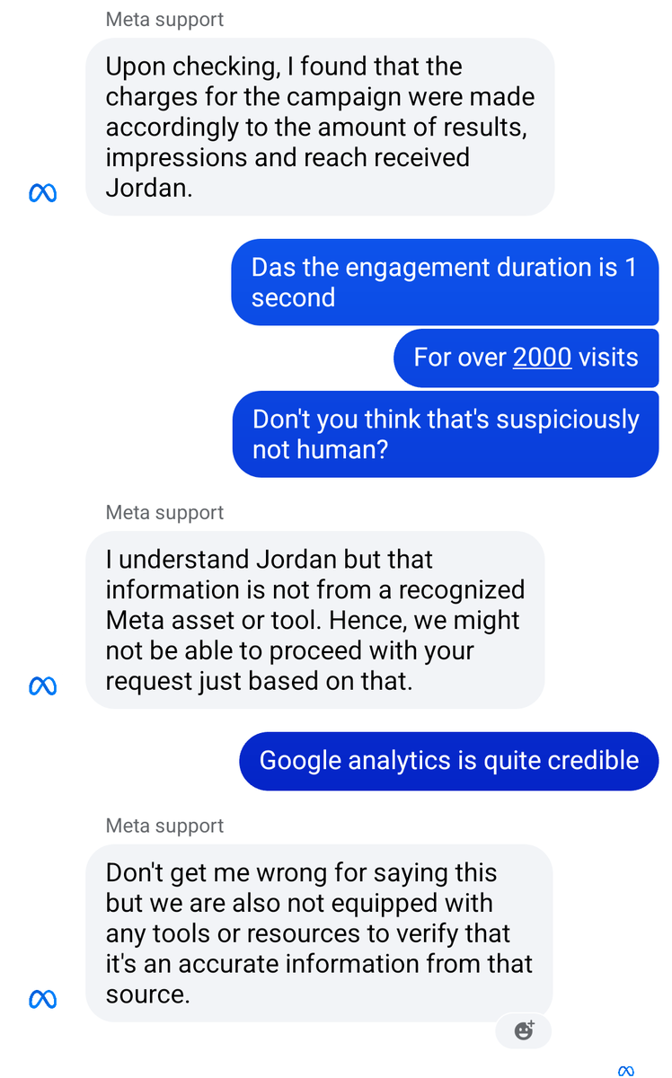 cullen_jor91513's tweet image. Over 2000 visits on my landing page with 1 second engagement duration but I guess it's worth every dollar because Meta provided the service. 

#meta #metasupport #refund