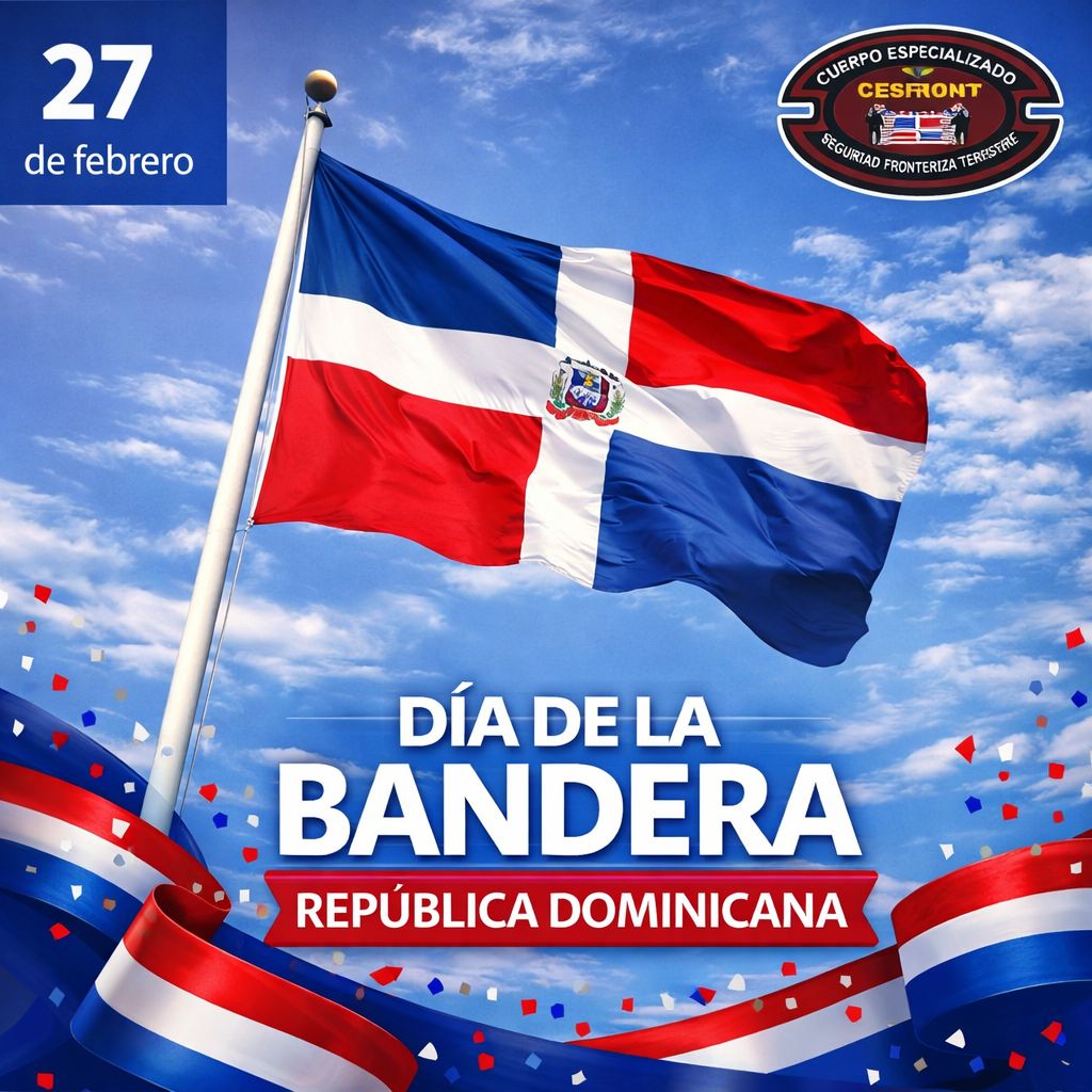 CESFRONTRD's tweet photo. 🇩🇴 27 de Febrero | Día de la Bandera Nacional 🇩🇴

Hoy exaltamos con orgullo nuestra enseña tricolor, símbolo sagrado de libertad, fe y soberanía.

¡Que ondee siempre libre y soberana! 🇩🇴
#DíaDeLaBandera #27DeFebrero #OrgulloDominicano #CESFRONT #RepúblicaDominicana

⸻ https://t.co/mbHmuqqNcH