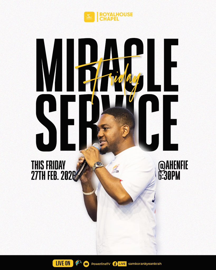 "Not by might...but by My Spirit..." Zech 4:6

TONIGHT; Prayer &amp; Miracle Service @ Ahenfie, 6:30pm.
By His Spirit, every burden will be lifted.

Don’t miss it!