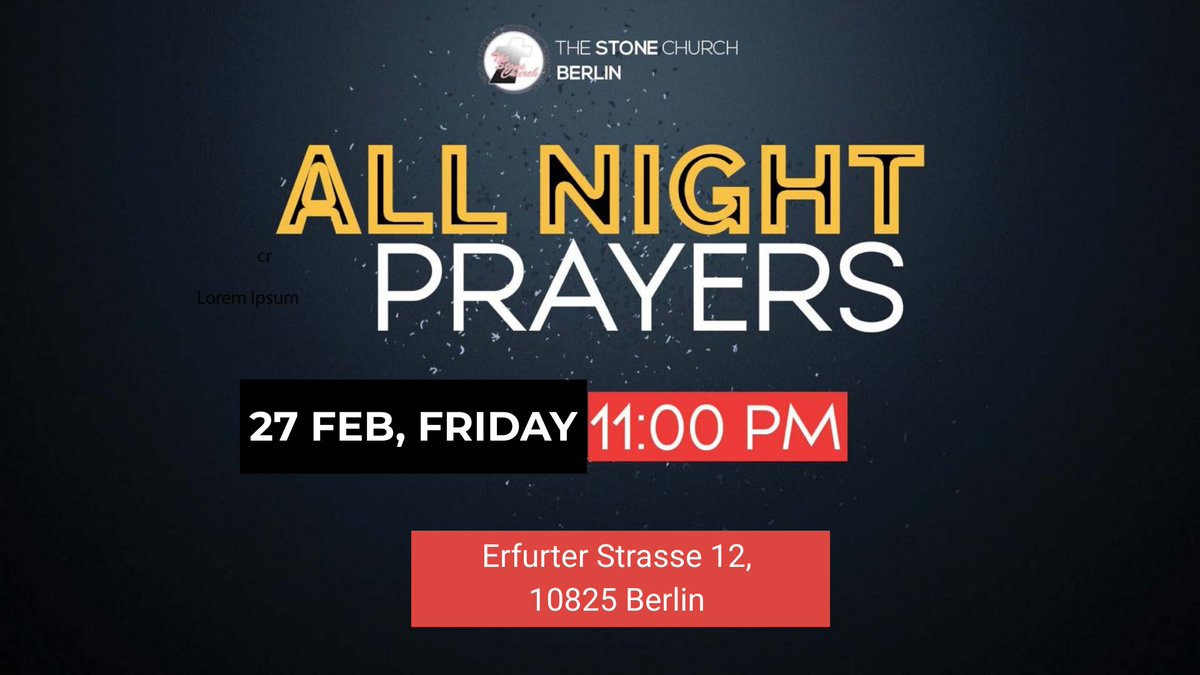 “Watch and pray so that you will not fall into temptation. The spirit is willing, but the flesh is weak.” — Matthew 26:41. Join us for prayers!

📅 Tonight | 🕒 Starting 1 1  PM