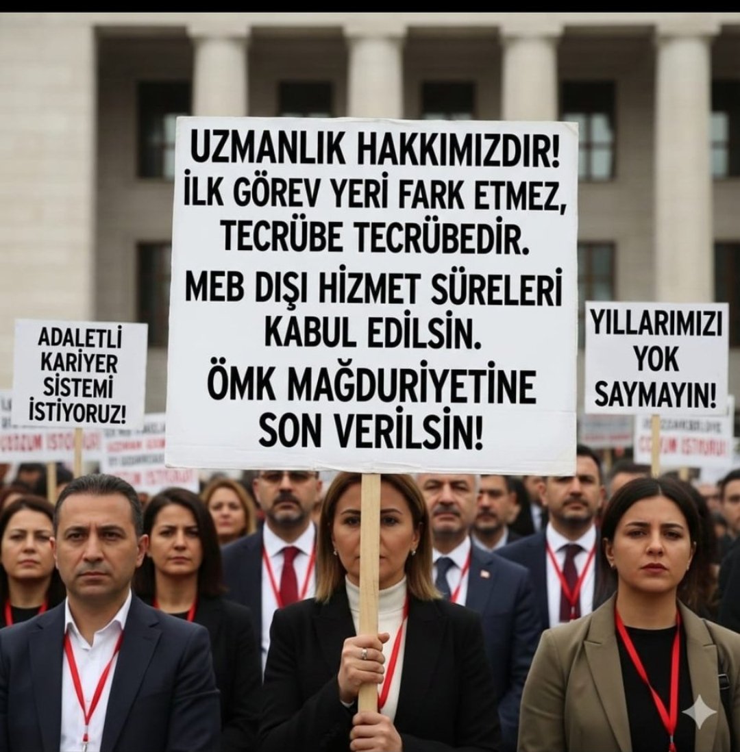 <a href="/TalipGeylan06/">Talip Geylan</a> Yetkili sendika <a href="/EgitimBirSen/">Eğitim-Bir-Sen</a> ve Genel Başkanı <a href="/aliyalcin/">Ali Yalçın</a> başta olmak üzere TÜM sendikalara sesleniyoruz!
ÖMK'daki kariyer sistemi öğretmenleri bölüyor, mağdur ediyor.
Uzman öğretmenlik süresi 5 yıla düşürülsün! Aynı işi yapan öğretmen farklı ücrete mahkûm olmasın!