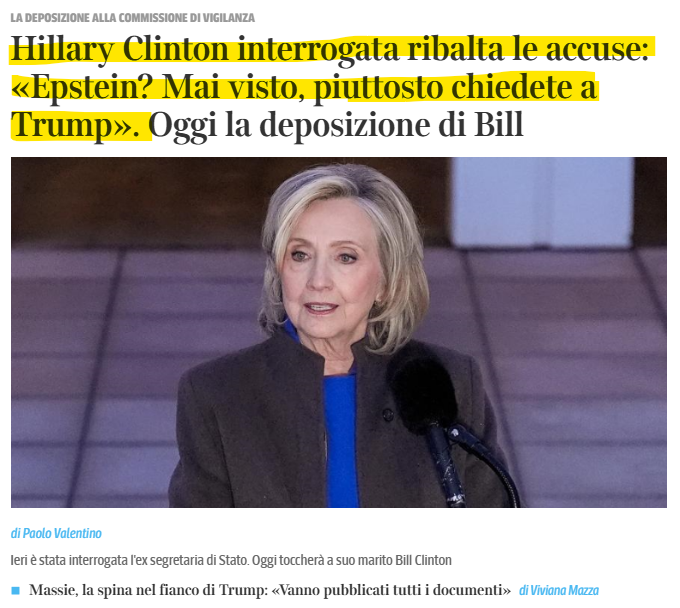 partimeasylover's tweet image. Ma dove vivono al @corriere?

Perché non pubblicarono #biden o #kamala? Fu #Trump il primo a denunciare #epstein che ha sempre finanziato #democratic e viveva a #NYC, covo di #liberal vedi #mamdani (semi-cit. @FedericoRampini).

Ma chi vogliono prendere in giro?
#hillary #clinton