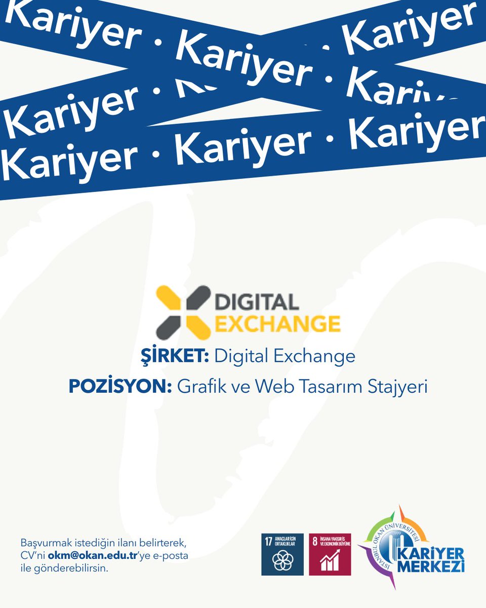İlan tam sana göreyse, CV’ni okm@okan.edu.tr’ye gönder! 🫡