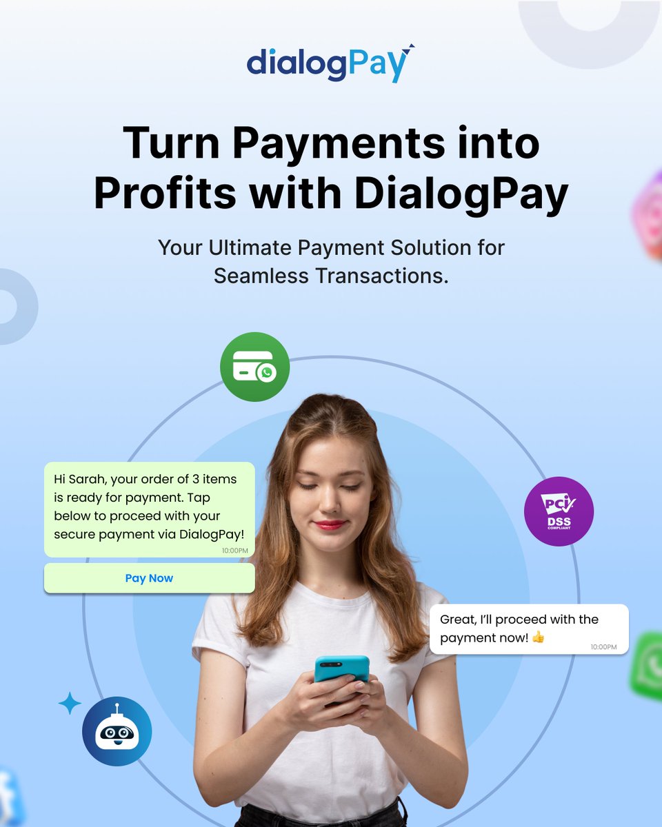 DialogPay's tweet photo. Turn Payments into Profits! 💸

Stop losing sales to clunky checkouts. DialogPay offers seamless, PCI-compliant payments directly through messaging apps so your customers can pay instantly and your conversions can soar. 

#Fintech #DialogPay #DigitalPayments #Ecommerce #SmallBiz https://t.co/4ltjpeEntc