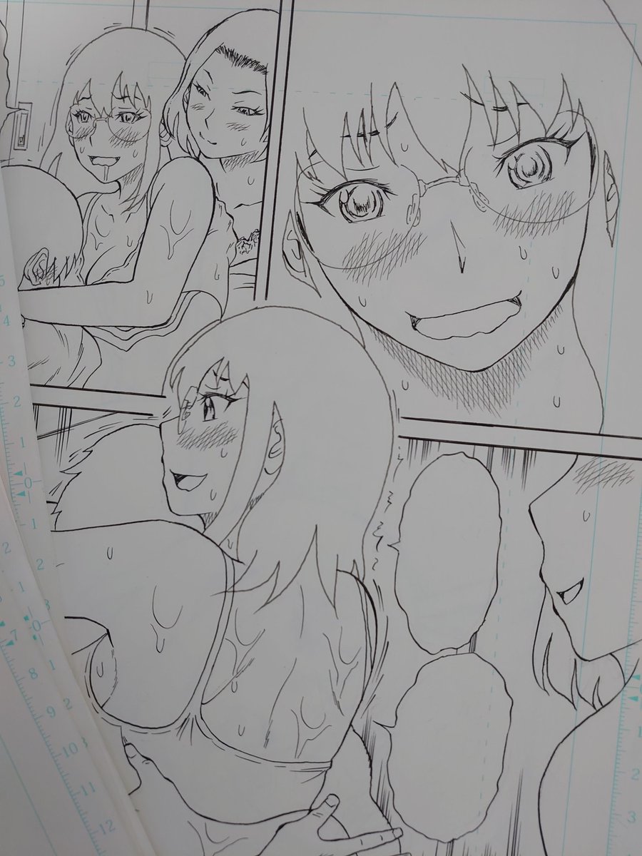 地味子先生、ペン入れです 