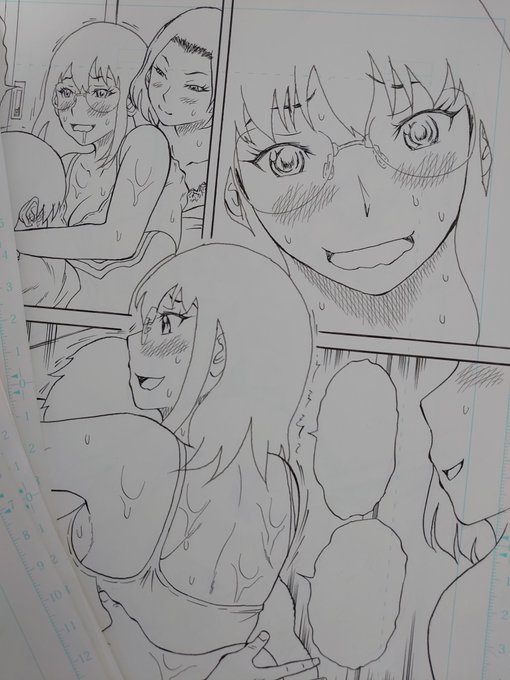 地味子先生、ペン入れです