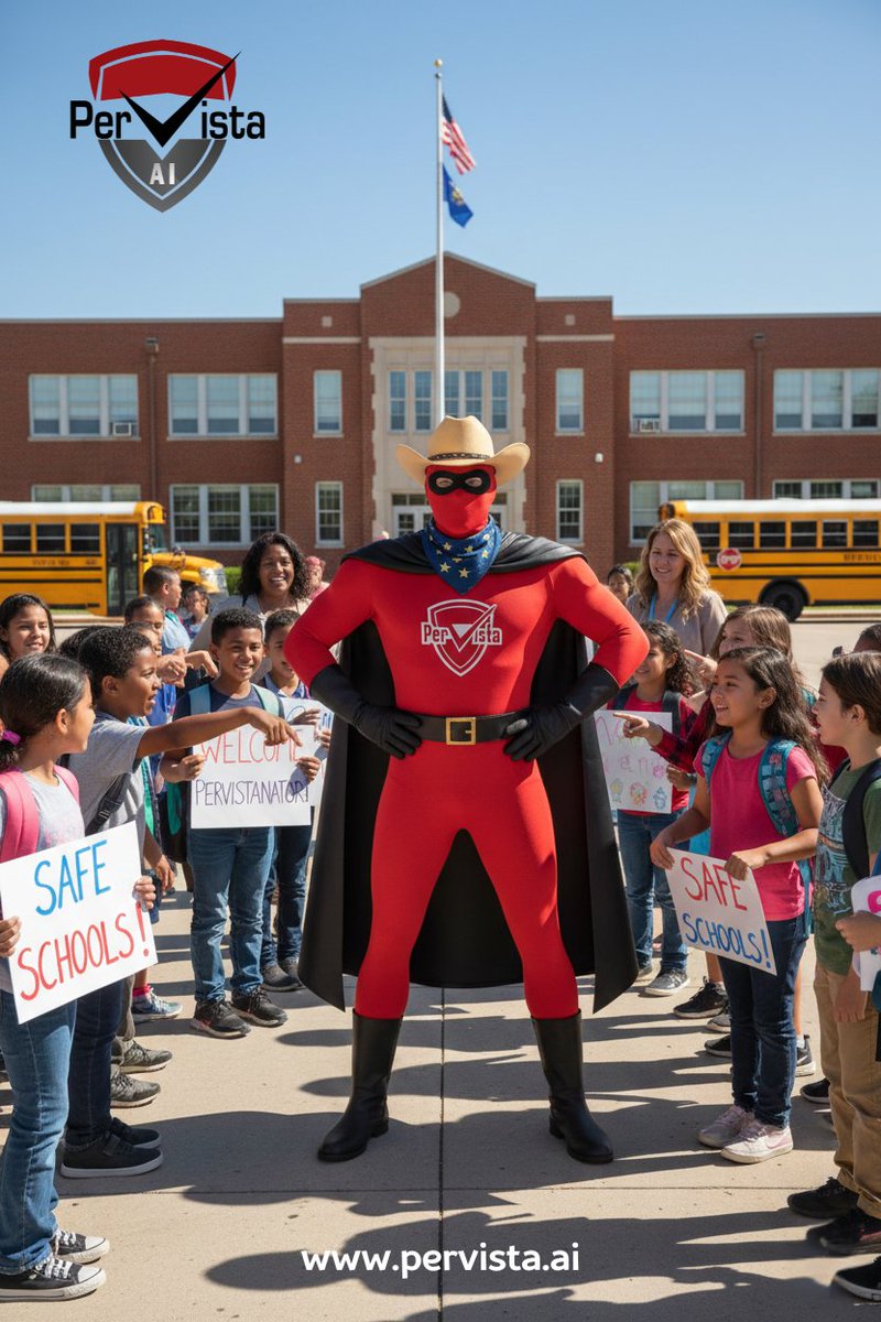 PerVistaOps's tweet photo. Today, The Pervistanator visited a school to help make sure everyone is safe and feels secure. When safety comes first, students can focus on learning and teachers can focus on teaching.

#PerVistaAI #ThePervistanator #SchoolSafety #SafeCampus https://t.co/gcOevKh7gX