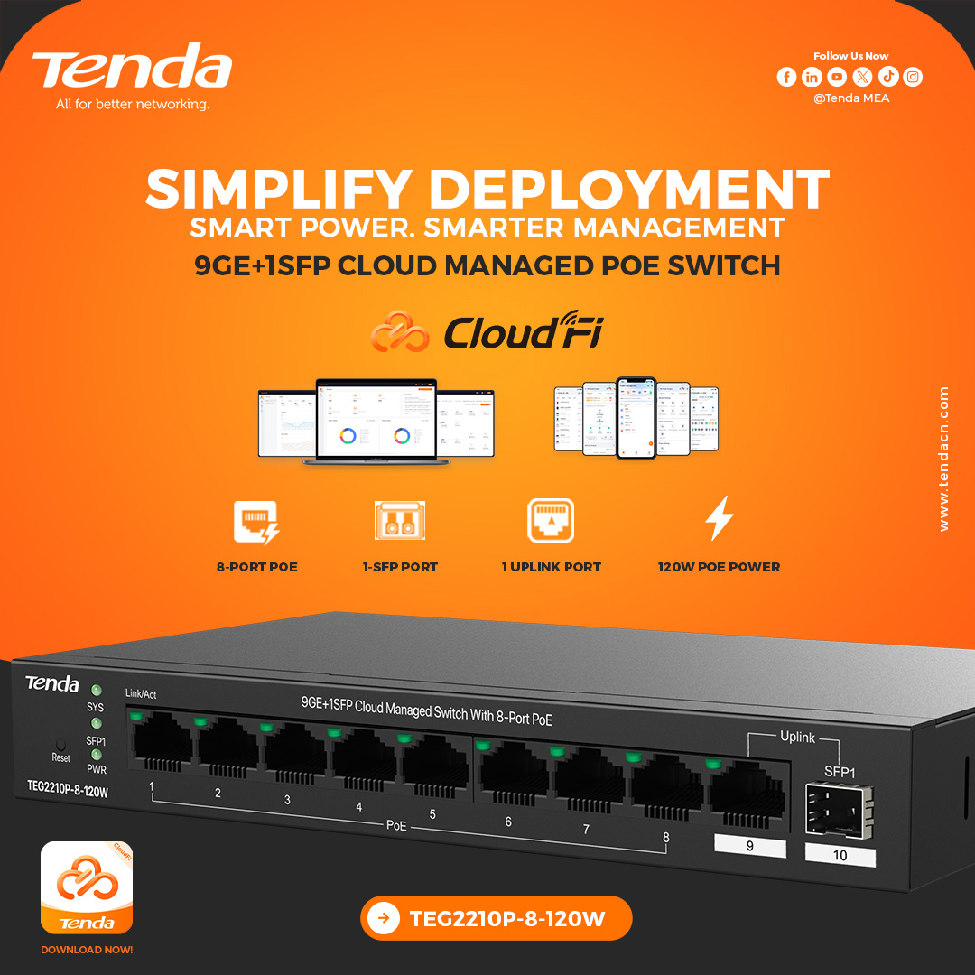 Take full control of your network anytime, anywhere.

The 9GE+1SFP Cloud Managed PoE Switch is designed for modern businesses that demand power, protection, and remote management efficiency.

Perfect for powering APs, IP cameras, and IP phones.