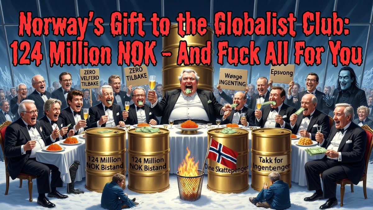 hjernevakta's tweet photo. Norge har pumpet 124 millioner bistandskroner inn i World Economic Forum siden 2015.
Resultat for vanlige nordmenn?
Null. Nada. Ingenting.
Ingen velferd, ingen billig strøm, ingen hjelp til folk som sliter. Bare elite-fester i Davos der politikere kjøper seg golden tickets med dine skattepenger.
124 millioner til en privat klubb for milliardærer og Davos-dronninger – mens pensjonister fryser og ungdom flykter fra landet.
Typisk norsk: Vær ‘god’ globalt, piss på eget folk.
Utenriksåstedet leverer! 💰🌍🔥 #WEFScam #124MillionerBortkastet #TypiskNorsk