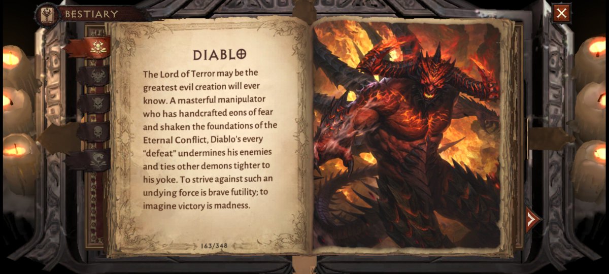 Last night in <a href="/DiabloImmortal/">Diablo Immortal</a> I finally caught a new Bestiary page.  I finally got him.
#gottaCatchThemAll