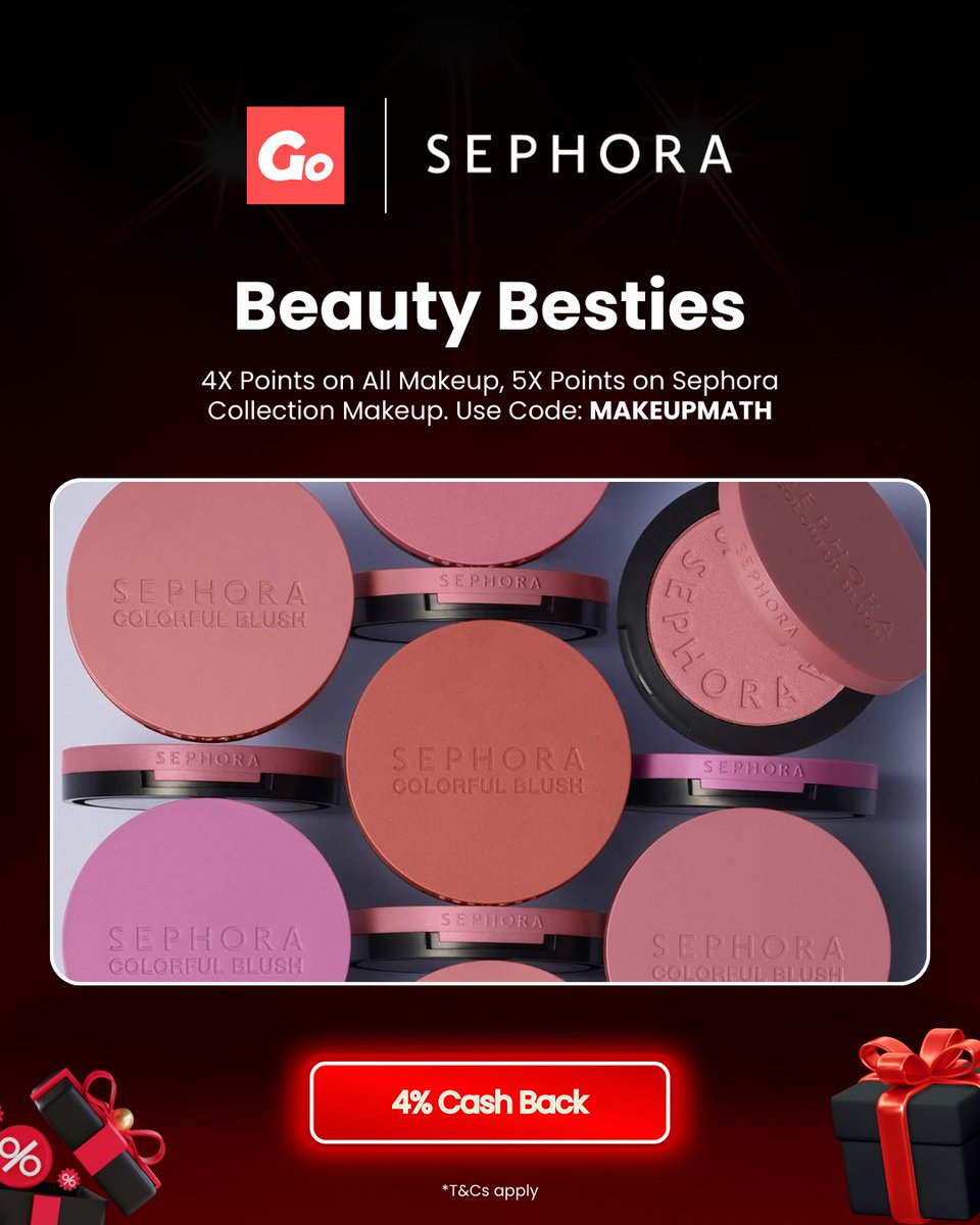 Go_Cash_Back's tweet image. 💖 Hey, Beauty Besties! Sephora has 4X Points on All Makeup and 5X Points on #SephoraCollection with code MAKEUPMATH. 💄💋 Get 4% Cash Back using #GoCashBack

Shop this offer: gocashback.com/deals/1881192 

#sephora #cashback #beautysale