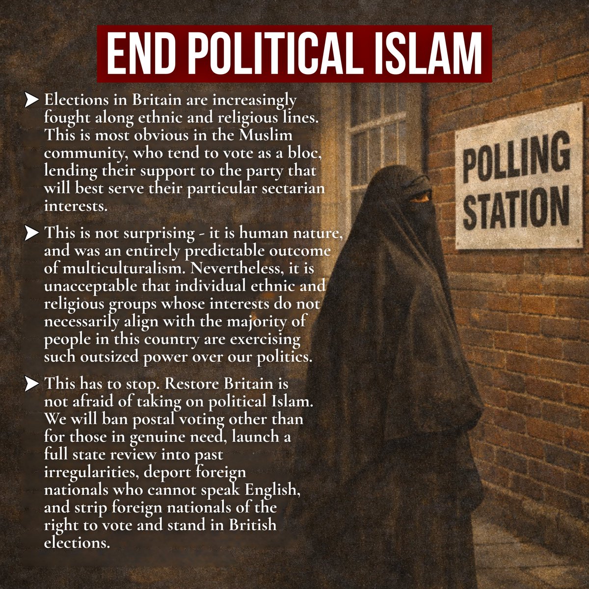 Restore Britain will end political Islam.

Join the party.

restorebritain.org.uk/join_us