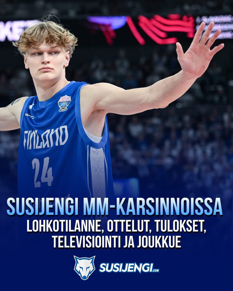 SusijengiCom's tweet image. 🐺 Susijengi MM-karsinnoissa 2026 

🏀 Lohkotilanne, ottelut, tulokset, joukkue ja televisiointi

Lue 👉 susijengi.com/koripallon-mm-…

#susijengi #koris #mmkarsinnat