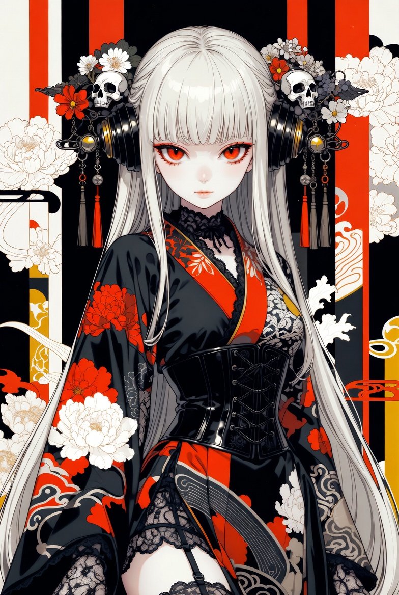 AiKingslayer's tweet photo. Gothic Lolita Kimono with Corset in Pop-Art / Ukiyo-e fusion

Prompt⬇️ https://t.co/itocPxW5Y6