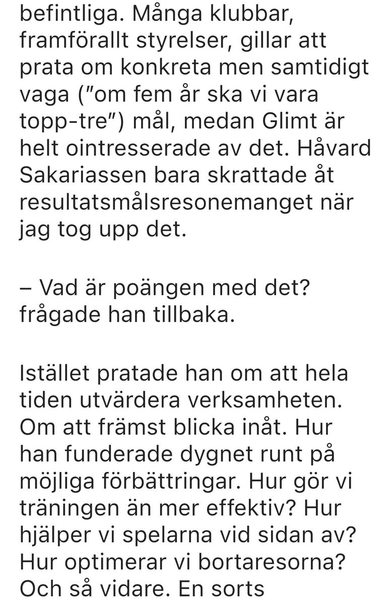 Väldigt intressant långläsning om Bodö i <a href="/FotbollSthlm/">Fotboll Sthlm</a>.
Det känns verkligen som Hammarby anammat detta. Man pratar inte om guld i intervjuer. Det är meningslöst att ställa den frågan. Lyssna på Mackans svar i <a href="/BajenIdag/">Bajen idag!</a> senaste avsnitt tex.