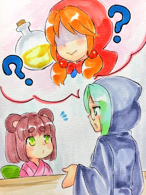 【あの子はどこに?】⑤〜⑧

店主の探している「あの子」の正体はチトセでした👧✨
#イラスト
#イラスト好きな人と繋がりたい 
#オリキャラ 
#一次創作 
