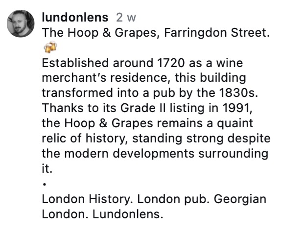 I love that this pub has survived as part of the larger development in Farringdon. The street is so much richer for it. Nice photos on instagram from @LundonLens