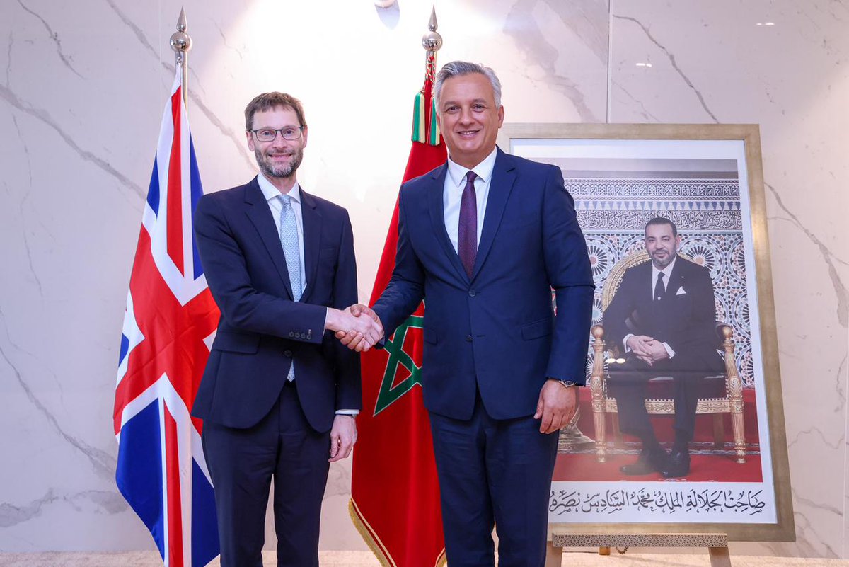 KarimZidane_'s tweet photo. I had the pleasure of receiving today H.E. Alex Pinfield, Ambassador of the United Kingdom to Morocco, for a discussion reflecting the depth and renewed dynamism of the long-standing partnership between the two Kingdoms. https://t.co/qzT7U0X2Ab