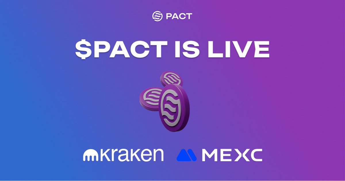 PACT by <a href="/pactfinance/">PACT</a> is now LIVE and trading on <a href="/aptos/">Aptos</a>!

Available on:
• <a href="/krakenfx/">Kraken</a>
• <a href="/MEXC_Official/">MEXC</a>
• <a href="/Gate/">Gate</a>

Airdrop is also LIVE 🎉

Eligible:
• Galxe leaderboard participants
• PetraWallet Learn &amp; Earn redeemers
• PACT Ambassadors