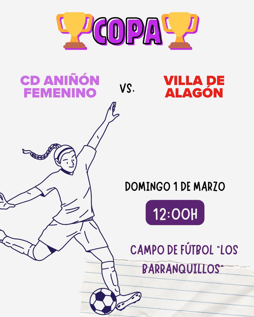 🚨⚽️ Aniñón fem vs Villa de Alagón

Nuestras chicas empiezan este domingo a partir de las 12:00 su participación en la Copa. Los Barranquillos darán el pistoletazo de salida a una competición muy ilusionante en la que nos veremos las caras en esta primera jornada con el Alagón