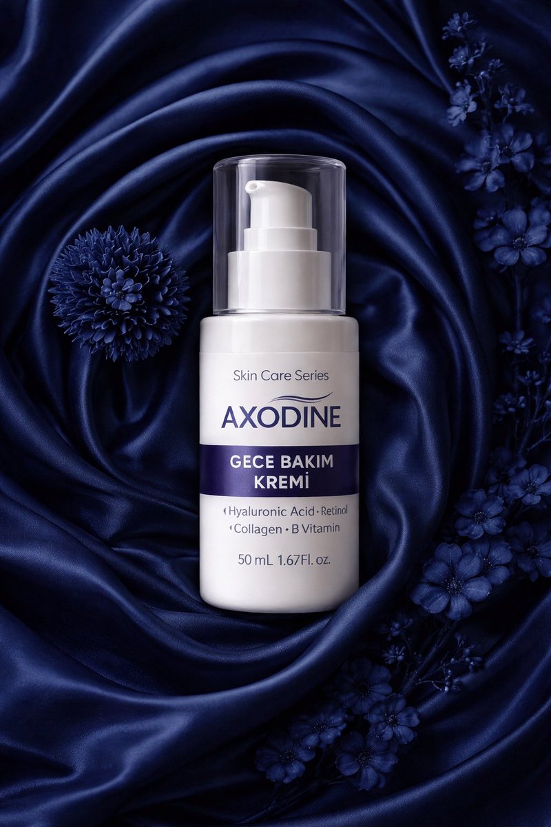 Geceleri cildin sessizce yenilenir… ✨  
Sen uyurken bakımını AXODINE Gece Bakım Kremi’ne bırak.

Hyaluronik Asit ile derin nem,  
Retinol ile yenilenmiş ve daha pürüzsüz bir görünüm,  
Kolajen ve B Vitaminleri ile daha dolgun ve canlı bir cilt…