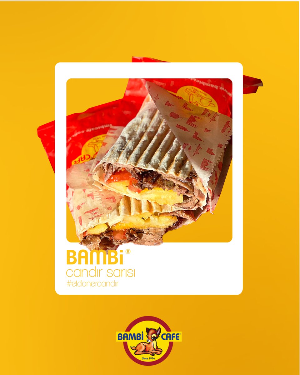 Bambi’nin efsane Tavuk Dürümüyle lezzetli bir mola verin, enerjinizi tazeleyin 😊

📍 Taksim Merkez Bambi Cafe
☎️0212 293 11 11

📍 Bakırköy
☎️0212 570 21 21

📍 Gayrettepe
☎️0212 288 59 59

📍 Mecidiyeköy
☎️0212 216 15 15

📍 Kadıköy
☎️0216 450 58 58

📍 Ümraniye
☎️0216 461 12