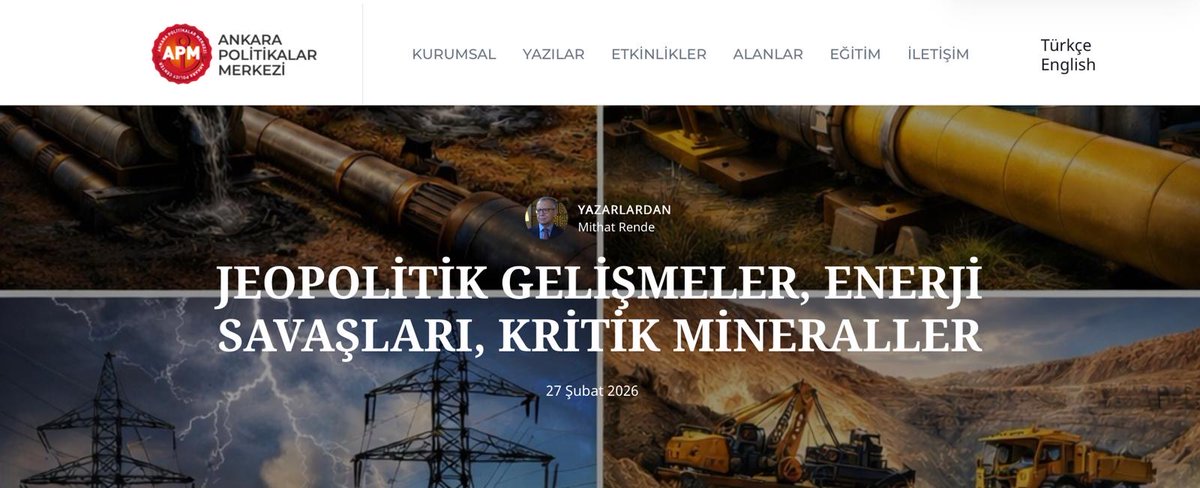 apmorgtr's tweet photo. ✍🏼 #apmyazıları
“Jeopolitik Gelişmeler, Enerji Savaşları, Kritik Mineraller” Büyükelçi (E) @BEMithatRende yazdı. 👇🏼
https://t.co/ML3n3NVQZL https://t.co/Y7N1a5drHu