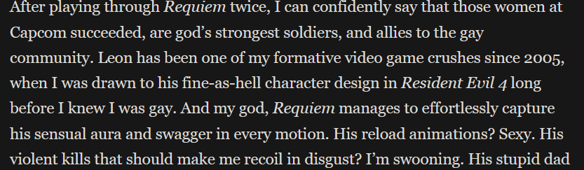 I guess Kotaku decided that being overtly creepy about your hypersexual tendencies is the only way to bring in readers.

This shit is uncomfortable to read. The writer sounds like a rapist.