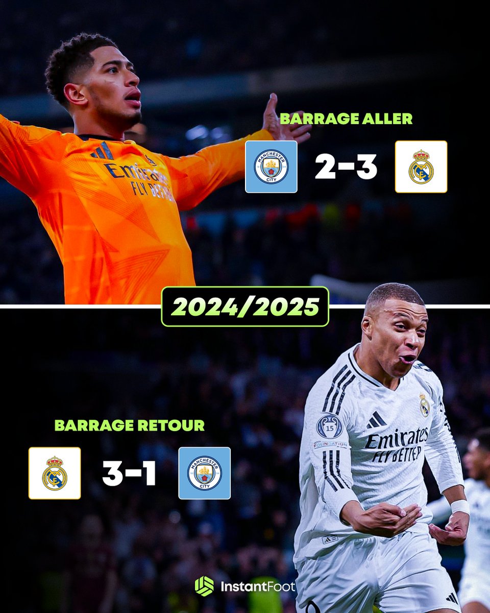 Pour la 5ème saison consécutive, le Real Madrid et Manchester City s'affrontent en phase finale de LDC...

Vous en avez marre ou vous êtes toujours autant hypé ? 🤔