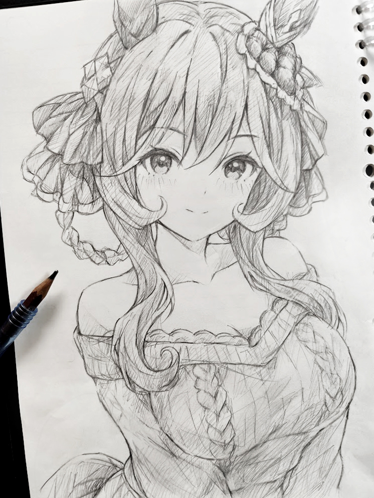 ウマ娘　ジェンティルドンナ　手描きイラスト　原画　中色紙　コピック　一点物 カ*ズ様 ウマ娘 ジェンティルドンナ 手描きイラスト - メルカリ