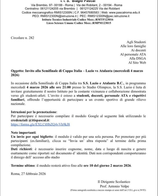 30mila abbonati della Lazio hanno deciso di disertare per protesta la semifinale di Coppa Italia con l’Atalanta. La società, invece di cercare un modo di ricucire con i tifosi, cerca in ogni modo di non dare al pubblico televisivo l’immagine di uno stadio vuoto. E lo fa