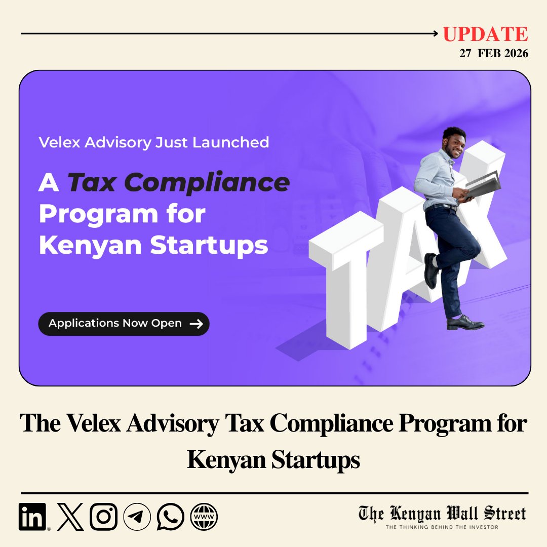 kenyanwalstreet's tweet photo. @VelexAdvisory has introduced a structured Tax Compliance Program aimed at helping Kenyan startups identify and resolve tax risks before they escalate into costly penalties or investor red flags.

Designed as a cohort-based initiative, the program begins with a free tax review assessing filing history, statutory obligations, and documentation gaps, particularly in relation to KRA(KENYA REVENUE AUTHORITY) requirements. 

Participants can then access tailored services including tax arrears resolution, advisory and planning support, formal tax assessments, and day-to-day compliance management.

The initiative targets early-stage and scaling startups seeking stability ahead of fundraising, expansion, or regulatory scrutiny, positioning structured compliance as a strategic growth enabler rather than a reactive obligation.

https://t.co/z2X9WwntfT