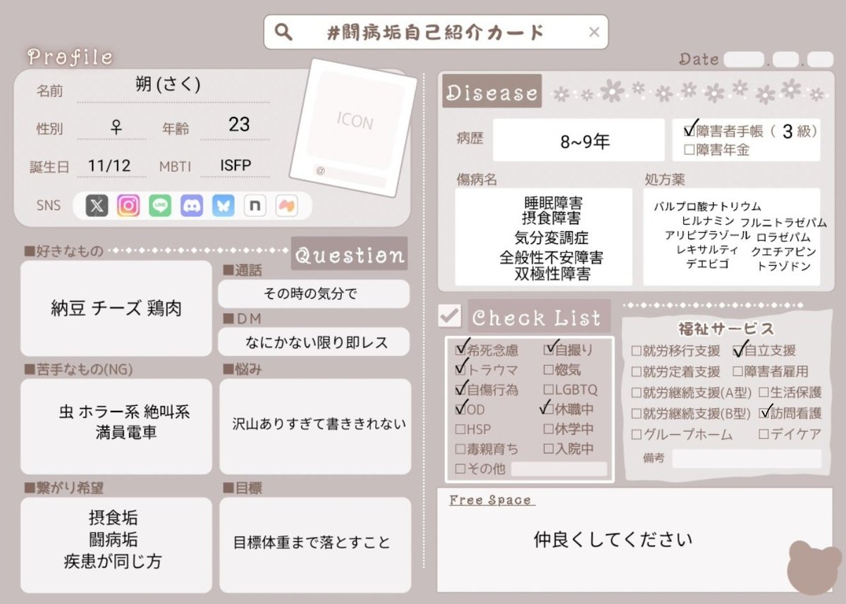 朔 @閉鎖病棟入院中 tweet media