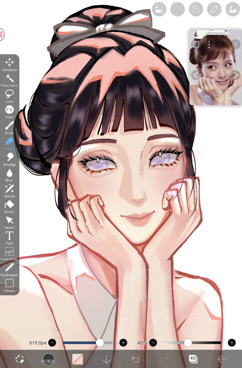 zimo_on's tweet image. I’m referencing so hard that the final result will be Jisoo with Byakugan