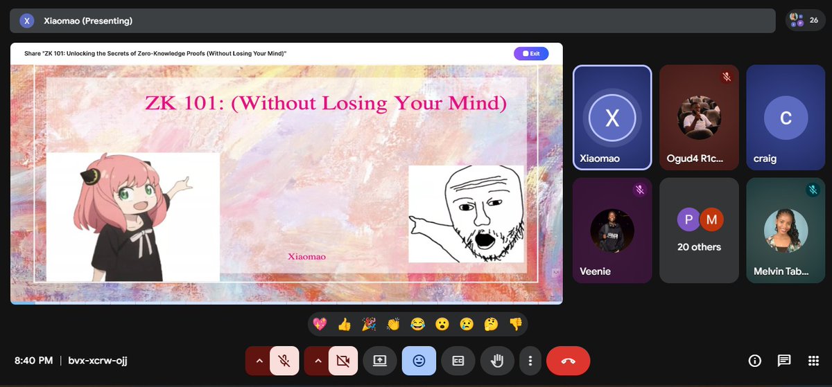 MUSTBlockchain1's tweet photo. We had an impactful ZKP session 🔐
Covered:
• What ZK is
• Prover vs Verifier
• Interactive vs Non-Interactive
• zkSNARKs &amp; zkSTARKs
• Completeness, Soundness, Zero-Knowledge
• Circuits &amp; Witnesses
• Use cases (DIDs, zkTLS, Private txs)
Thanks @nellycyberpro &amp; @Delvine_ https://t.co/OxiUzLwM9b