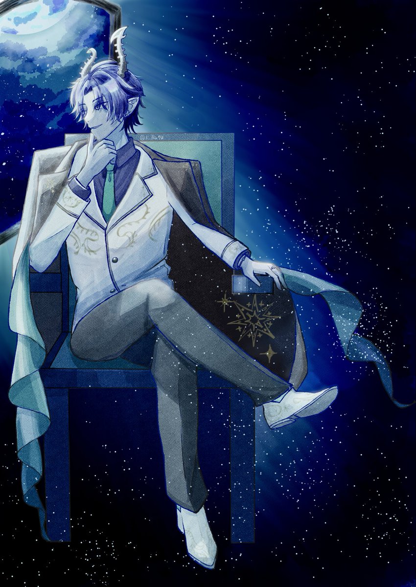 K_Rin74's tweet photo. 🌌×😈🛸
#RenZottoArt 
#NIJISANJI_EN https://t.co/YDQI5bw3Mt