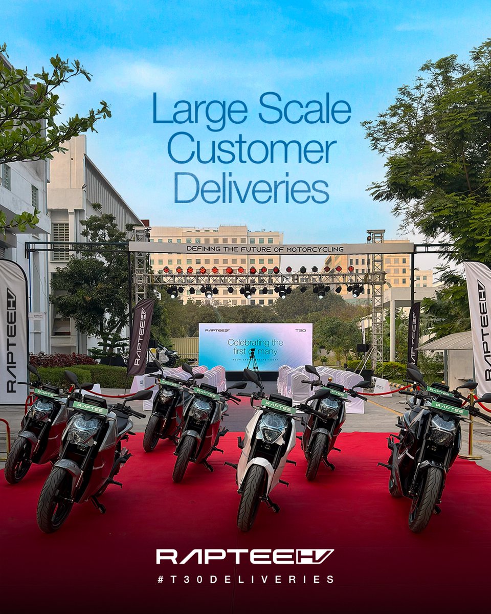 Yesterday was surreal, <a href="/RapteeEnergy/">Raptee.HV</a>'s  first large-scale deliveries in Chennai 
6 years of hardcore R&amp;D, a team of young engineers, and a dream realized.
This is just the beginning. Production is ramping up. More Raptees on the road soon.
#electricmotorcycles #rapteeHV