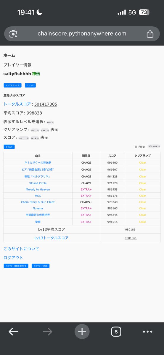 SaltyFishhhhh's tweet photo. 歴史的な瞬間

ChainBeeT - Melody to Heaven EXTRA+ Lv.13二本指S+！！
ChainBeeT Lv.13二本指平均98達成 https://t.co/kcIiXLtVLz