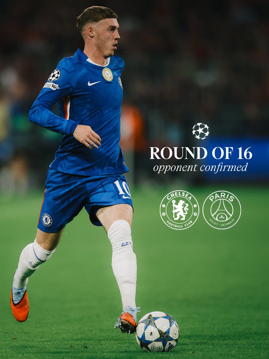 yaikob78's tweet photo. @ChelseaFC We play the reigning European champions Paris Saint-Germain in the #UCL Round of 16. 💪 https://t.co/huSBNZuPMc