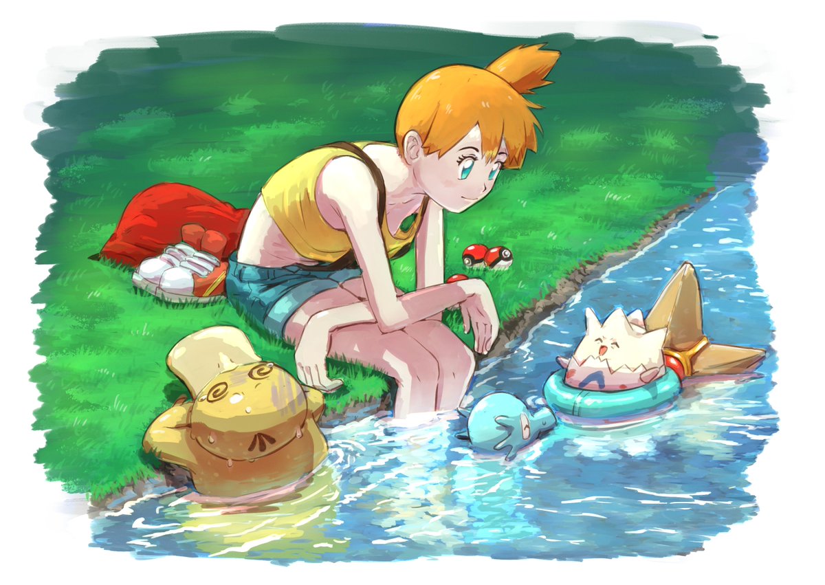 wafiqatom's tweet photo. Misty and her pokemon taking a break by a river https://t.co/7vtL4MGjDj