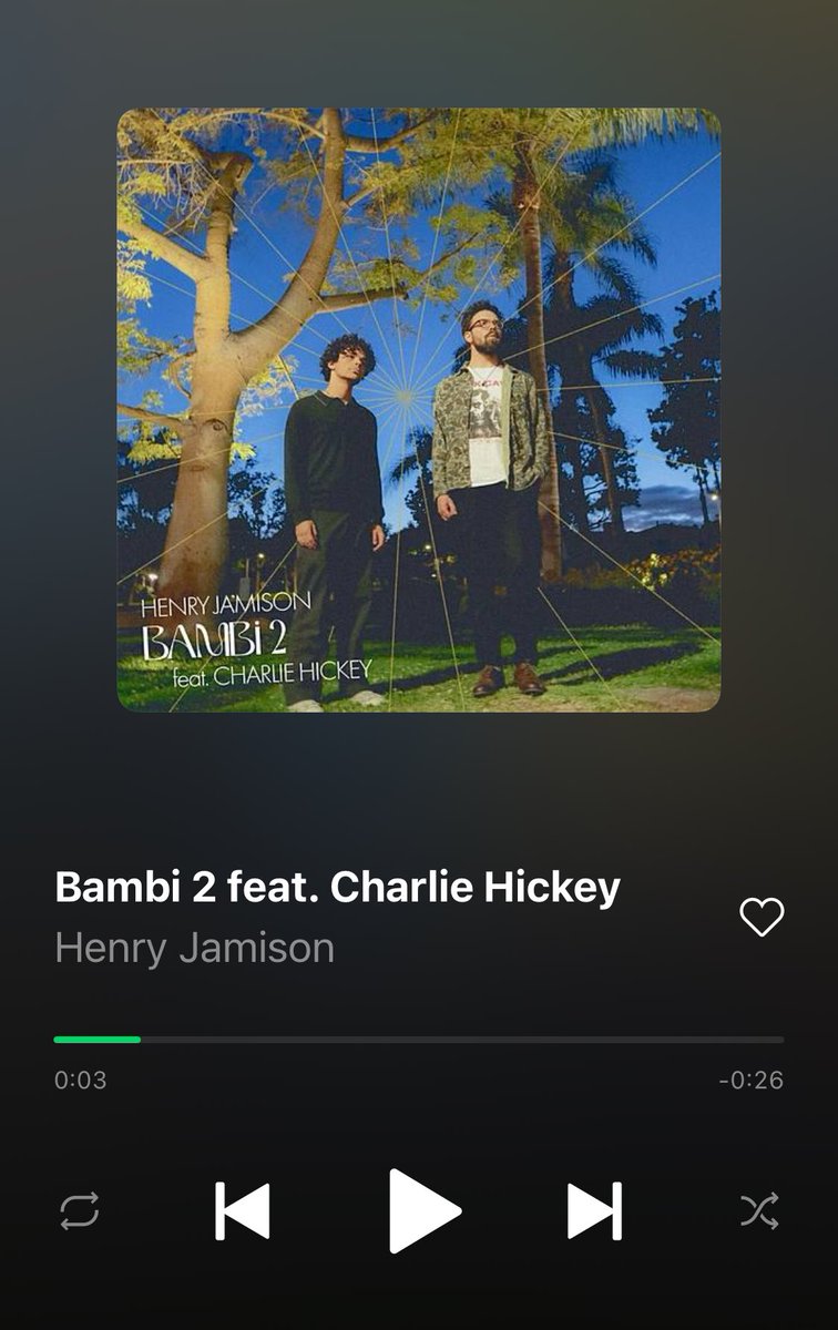 shabaaeeeeey's tweet photo. Henry Jamison 
Bambi 2 feat. Charlie Hickey.

#音楽好きと繋がりたい 
#洋楽好きと繋がりたい 
#いいねした人フォローする
#いいねした人全員フォローする https://t.co/K6mPcQDf5G
