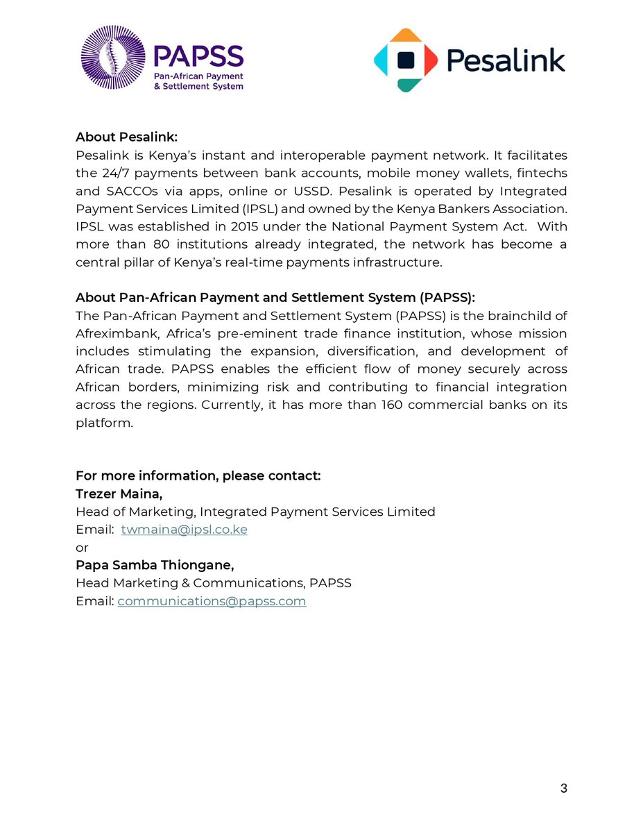 Pan-African Payment And Settlement System - PAPSS tweet media