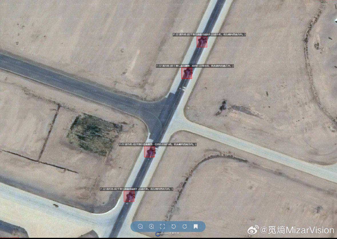 MonitorX99800's tweet image. 🇺🇸🇮🇱🇮🇷⚡️- Chinese satellites continue to track US military movements. US F-22 Raptors moving around at Ovda Air Base in Israel have been observed.