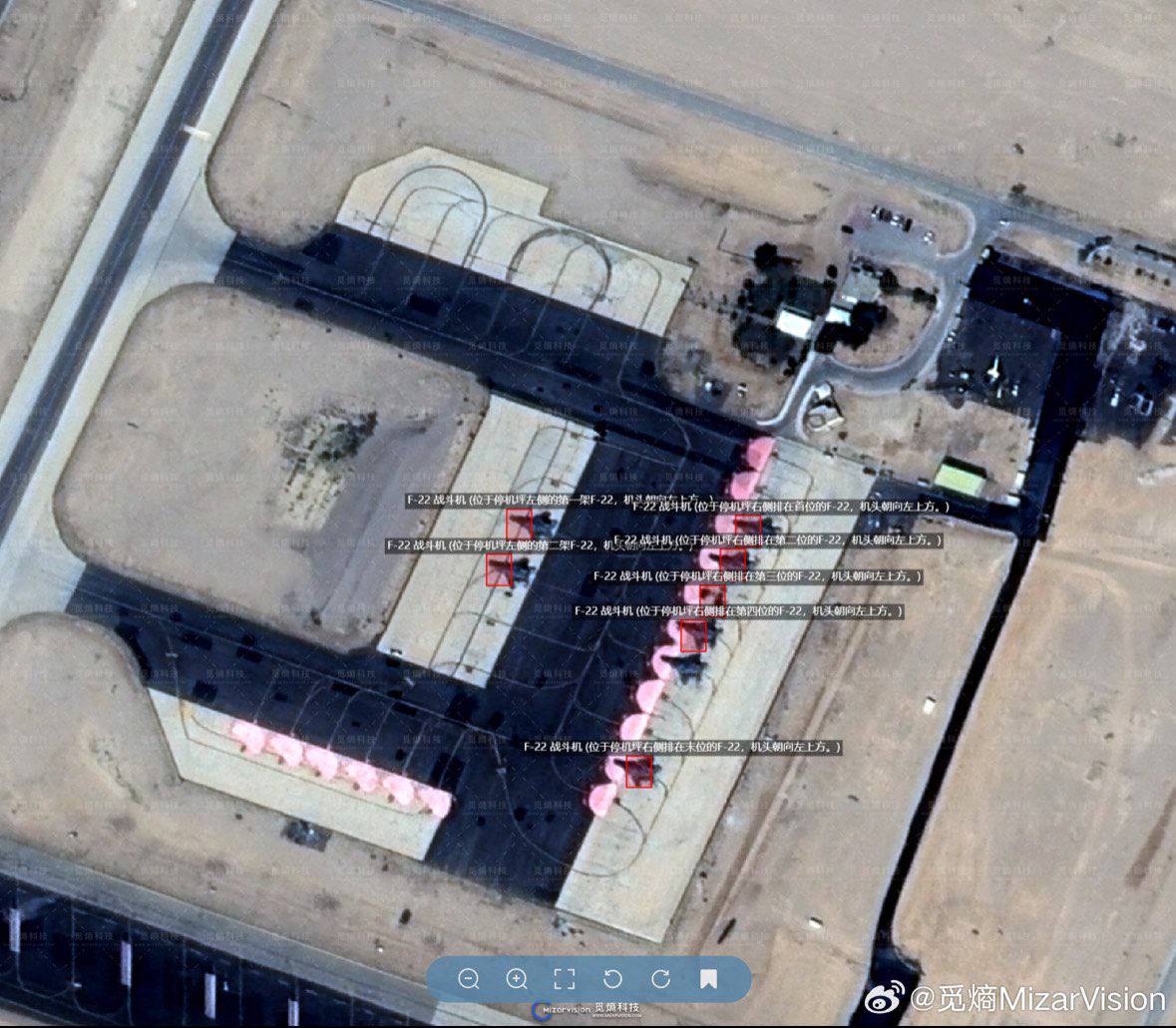 MonitorX99800's tweet image. 🇺🇸🇮🇱🇮🇷⚡️- Chinese satellites continue to track US military movements. US F-22 Raptors moving around at Ovda Air Base in Israel have been observed.